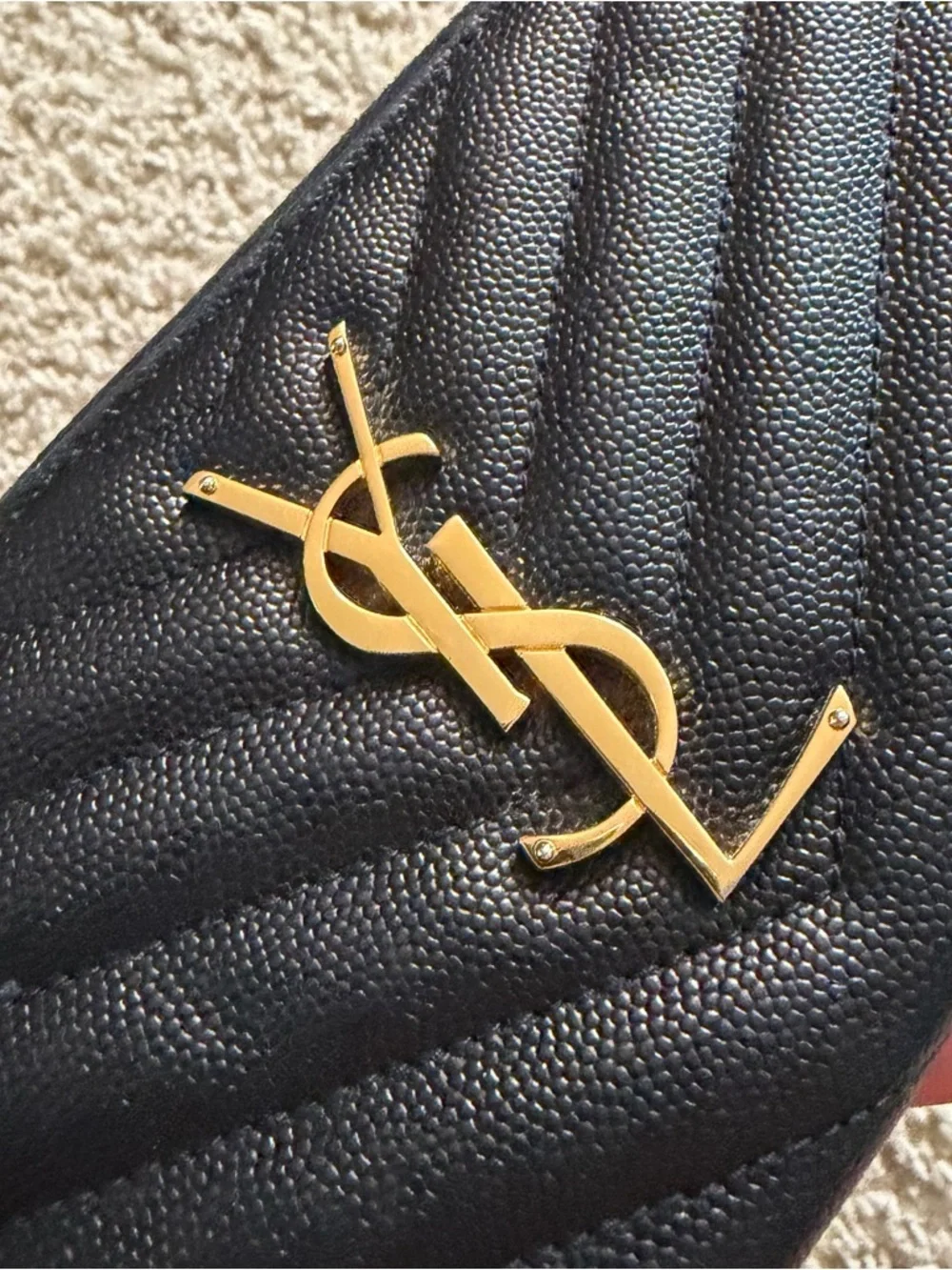 Saint Laurent Monogram Matelasse Leather Zip-Around Wallet